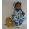 uitgebreide set blauw bloemen baby born 43cm