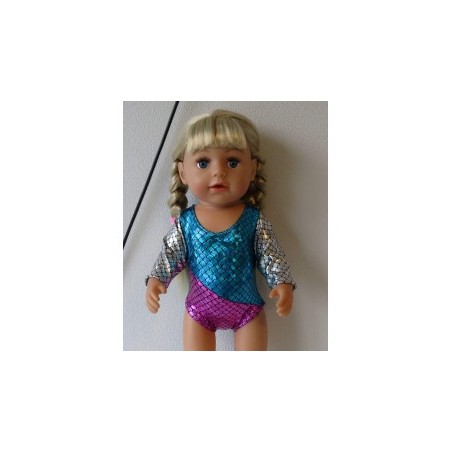 turnpakje blauw roze zilver baby born 43cm