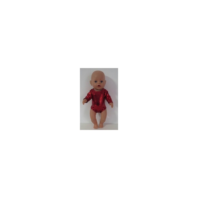 turnpakje rood geblokt baby born 43cm