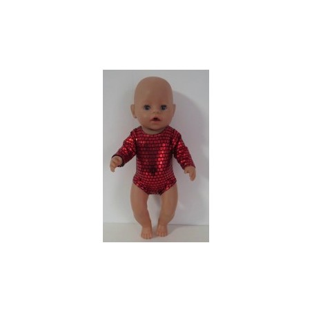 turnpakje rood geblokt baby born 43cm