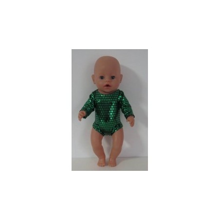turnpakje groen geblokt baby born 43cm