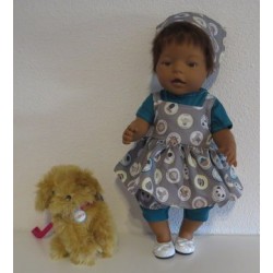 uitgebreide set grijs dieren baby born 43cm