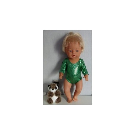 turnpakje groen slangen print baby born 43cm