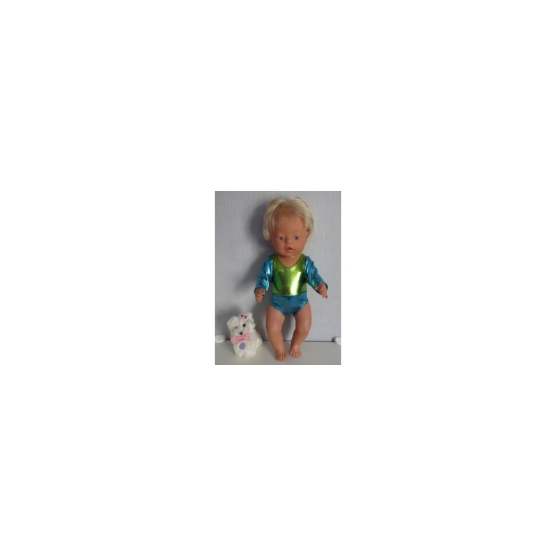 turnpakje blauw groen baby born 43cm