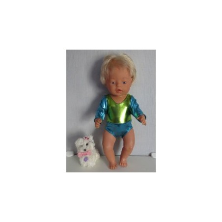 turnpakje blauw groen baby born 43cm