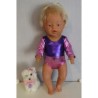 turnpakje paars met roze baby born 43cm