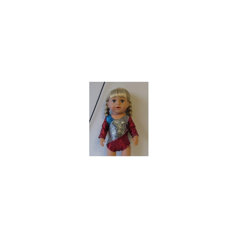turnpakje rood zilver en blauw baby born 43cm