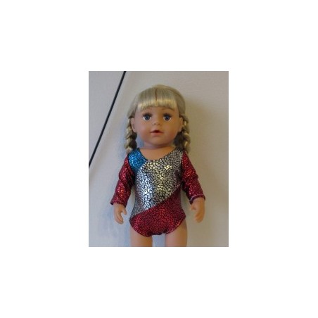 turnpakje rood zilver en blauw baby born 43cm