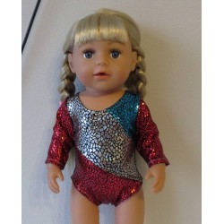 turnpakje rood zilver en blauw baby born 43cm