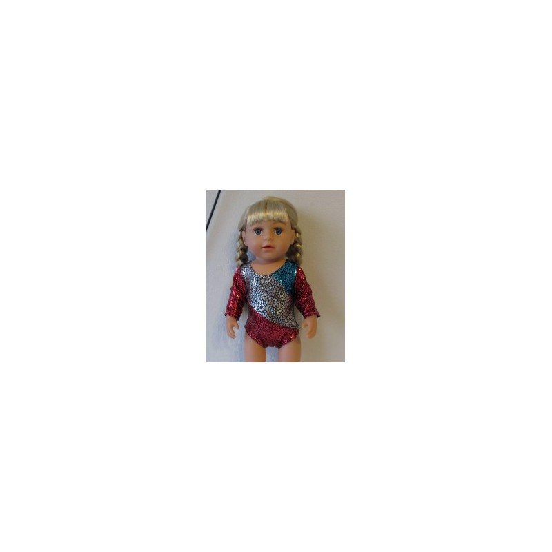 turnpakje rood zilver en blauw baby born 43cm