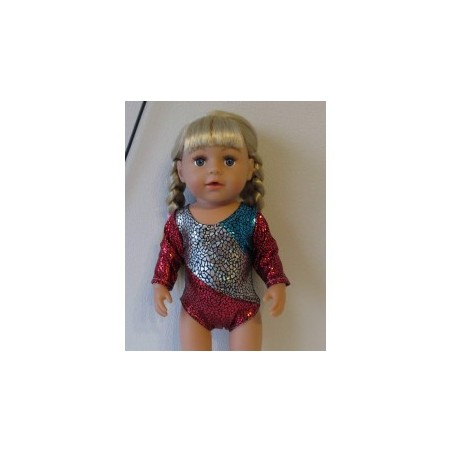 turnpakje rood zilver en blauw baby born 43cm