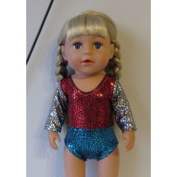 turnpakje rood blauw zilver baby born 43cm