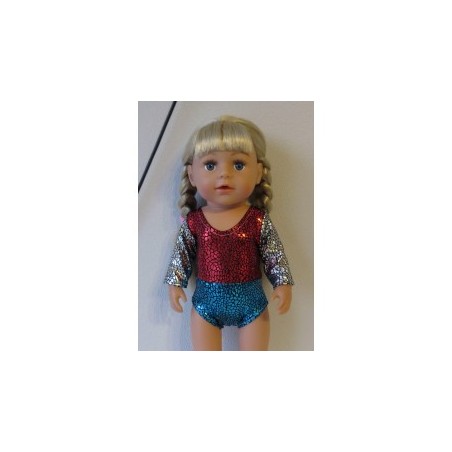 turnpakje rood blauw zilver baby born 43cm