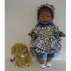 uitgebreide set grijs dieren baby born 43cm