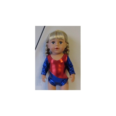 turnpakje rood met blauw baby born 43cm