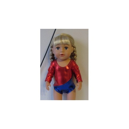 turnpakje blauw met rood baby born 43cm