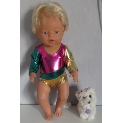 turnpakje roze goud groen baby born 43cm