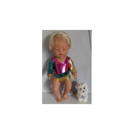 turnpakje roze goud groen baby born 43cm