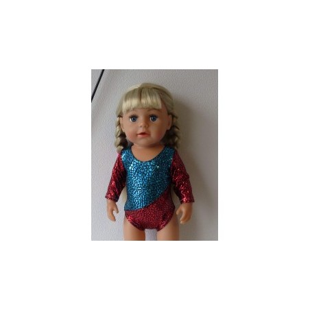 turnpakje rood met blauw  baby born 43cm