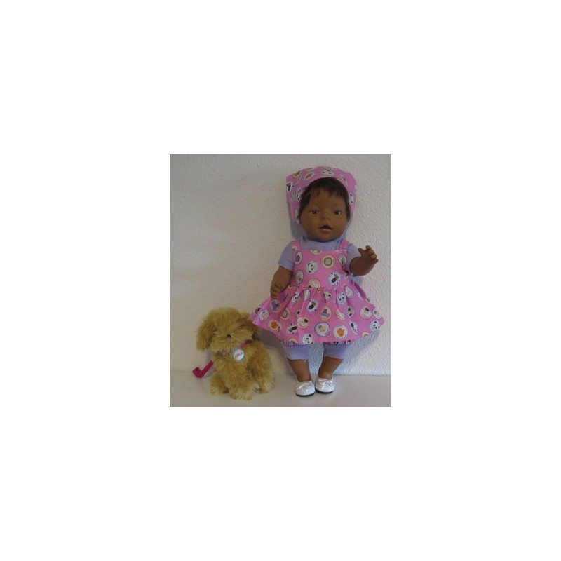 uitgebreide set roze dieren baby born 43cm