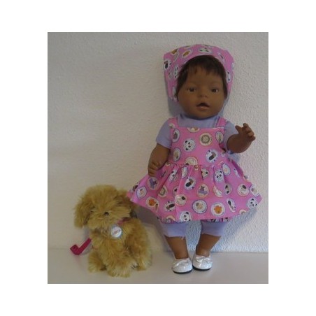 uitgebreide set roze dieren baby born 43cm