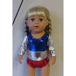 turnpakje blauw rood zilver baby born 43cm