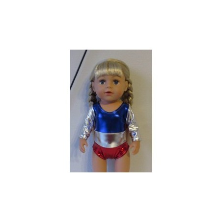 turnpakje blauw rood zilver baby born 43cm