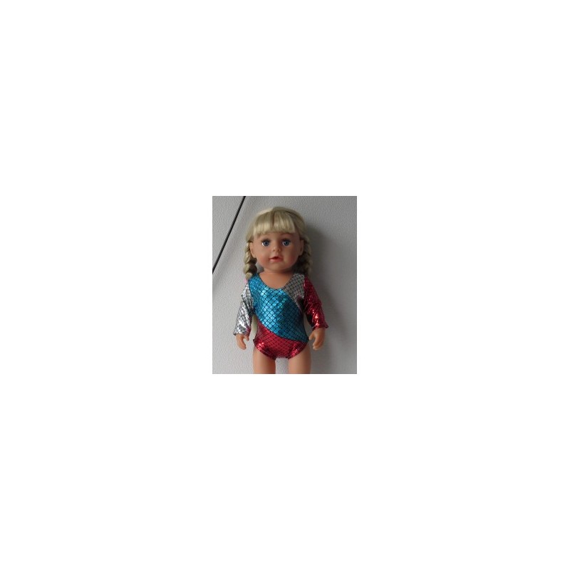 turnpakje blauw rood zilver baby born 43cm