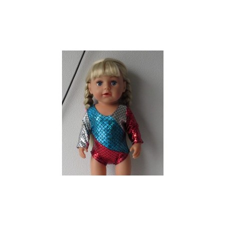 turnpakje blauw rood zilver baby born 43cm