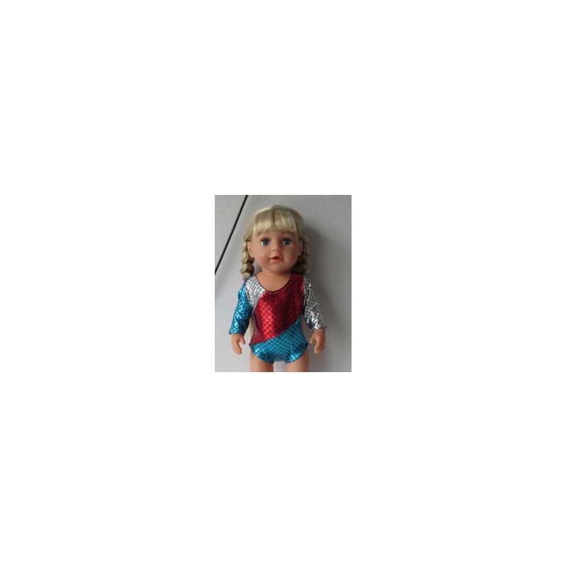 turnpakje blauw rood zilver baby born 43cm
