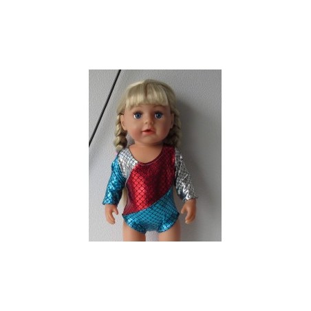 turnpakje blauw rood zilver baby born 43cm