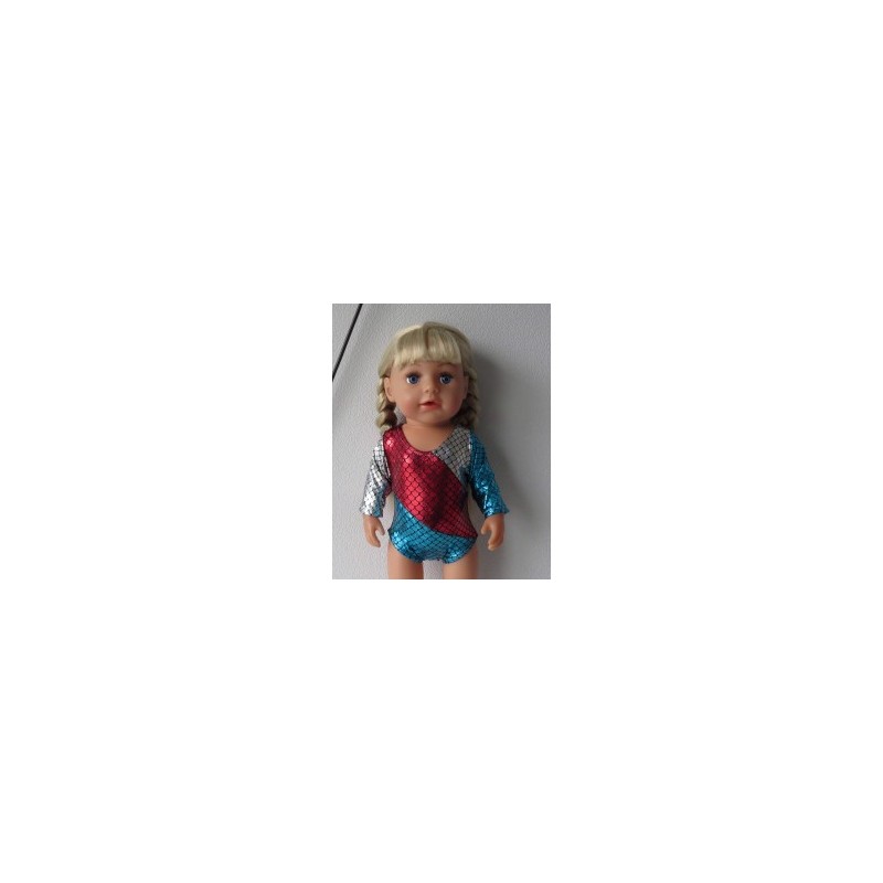 turnpakje blauw rood zilver baby born 43cm