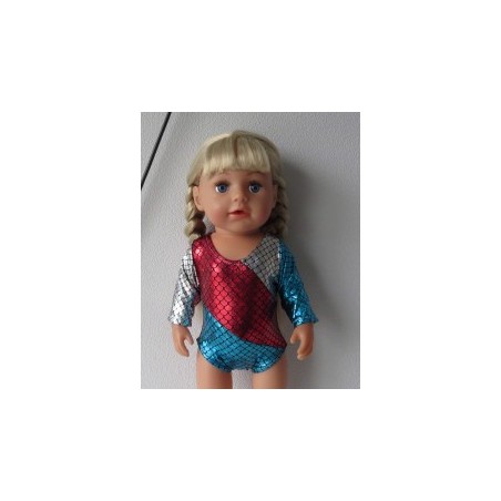 turnpakje blauw rood zilver baby born 43cm