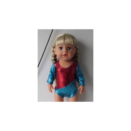 turnpakje blauw rood baby born 43cm