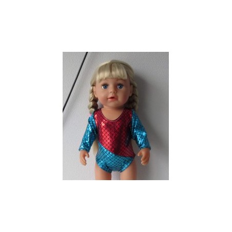 turnpakje rood blauw baby born 43cm