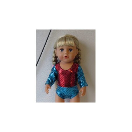 turnpakje blauw rood  baby born 43cm