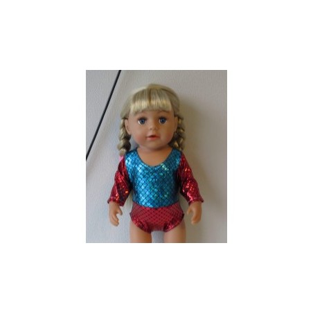 turnpakje blauw rood baby born 43cm