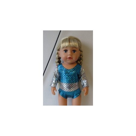 turnpakje blauw zilver baby born 43cm