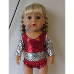 turnpakje rood zilver baby born 43cm