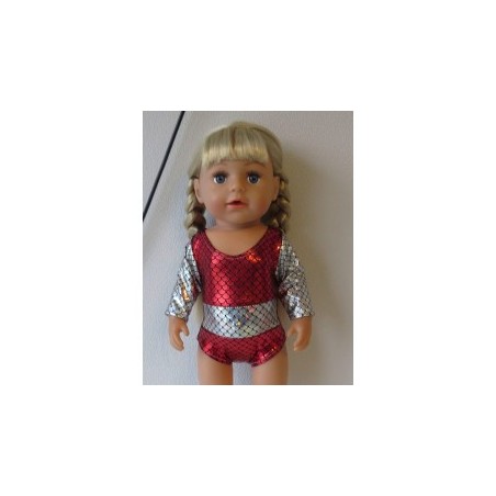 turnpakje rood zilver baby born 43cm
