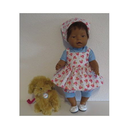 uitgebreide set wit roosjes baby born 43cm