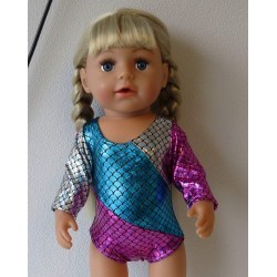 turnpakje blauw roze zilver baby born 43cm