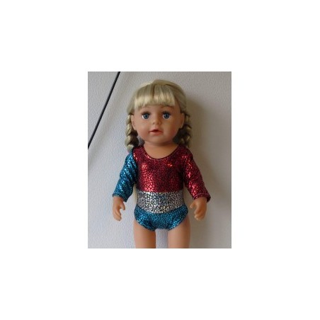turnpakje rood blauw zilver baby born 43cm