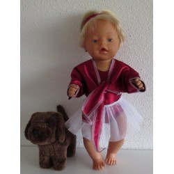 balletpakje rood met vestje baby born 43cm