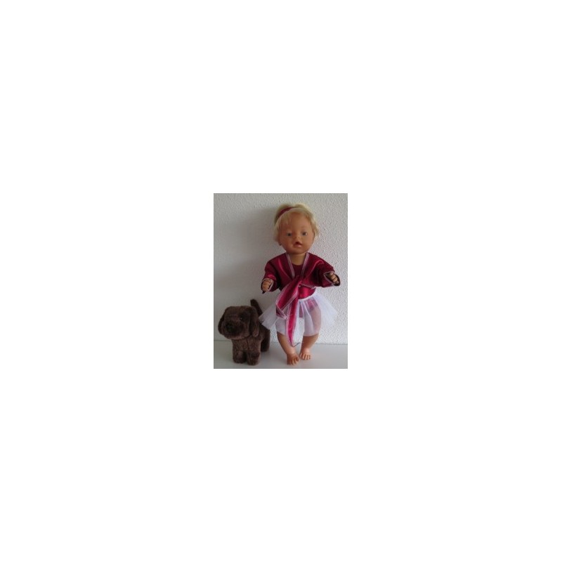 balletpakje rood met vestje baby born 43cm