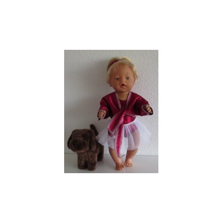 balletpakje rood met vestje baby born 43cm