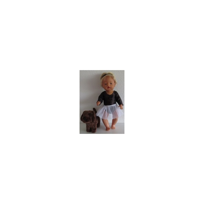 balletpakje bruin bloemen baby born 43cm