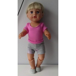 balletpakje grijs met roze  baby born 43cm