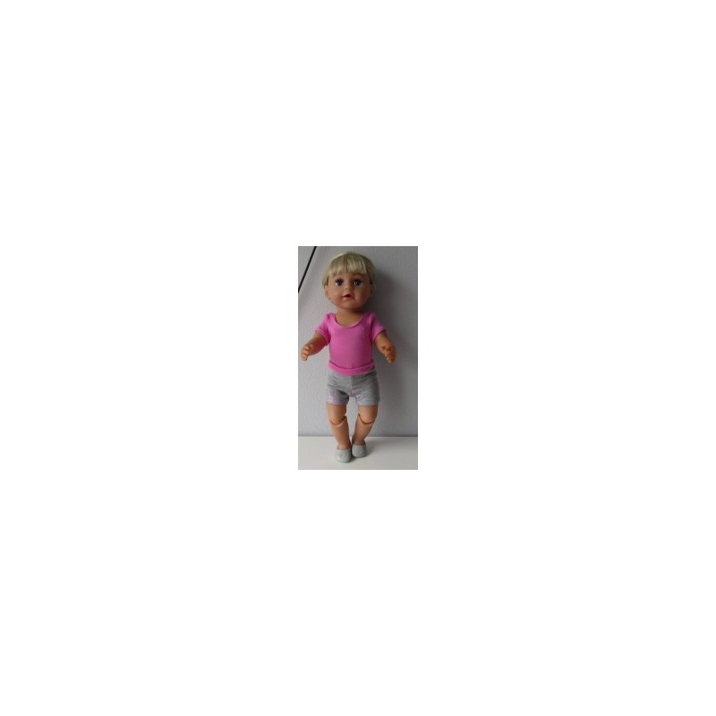balletpakje grijs met roze  baby born 43cm
