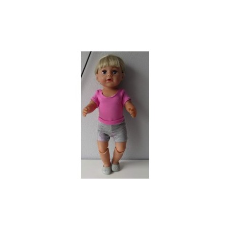 balletpakje grijs met roze  baby born 43cm